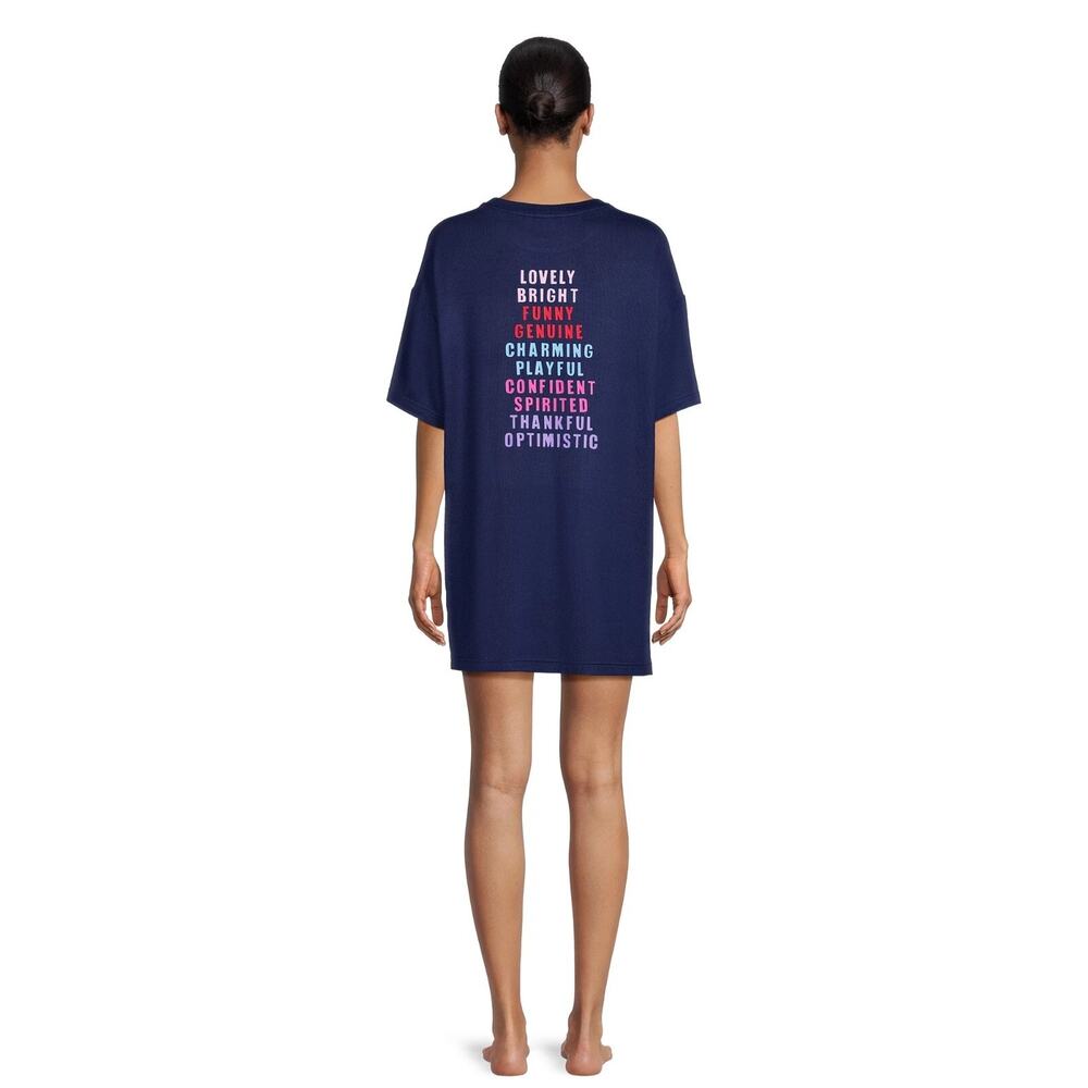 CELEBRITY PINK SLEEP WOMENS BLUE OVERSIZED SLEEP SHIRT NIGHTGOWN SIZE XS/S NWT - Picture 3 of 3